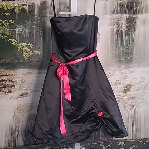 debut | Dresses | Nwt Debut Juniors 3 Black Hot Pink Classic Elegant Formal  Dance Dress | Poshmark